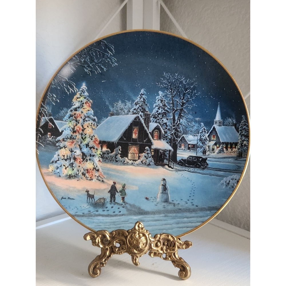JESSE BARNES "Oh Christmas Tree" Holiday Collector Plate Vintage